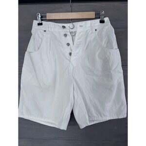 VINTAGE Partners Mervyns Shorts Womens White Chino High Bermuda Ladies Size 8‎